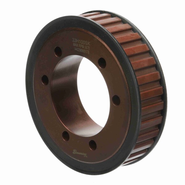 Steel Bushed Bore Gearbelt Pulley, 33H100SK